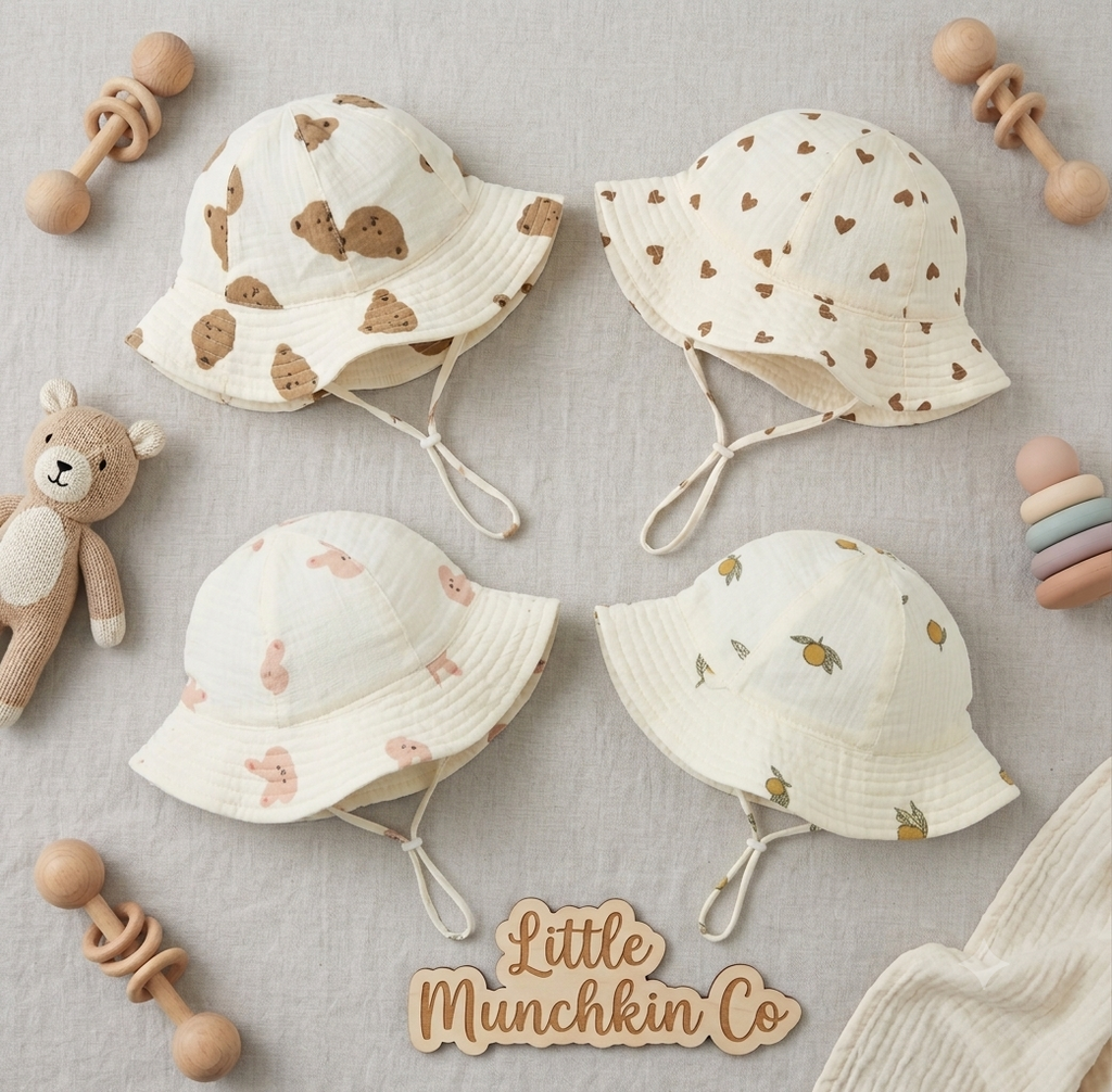 Baby Bear Muslin Bucket Hat