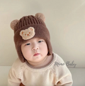 Baby Bear Knit Beanie with Pom-Poms & Ear Flaps