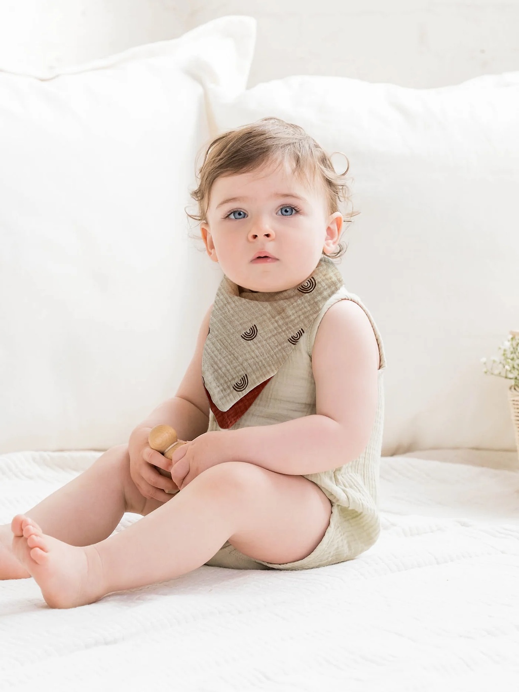 2 Layers Muslin Cotton Baby Bibs 5 Pack