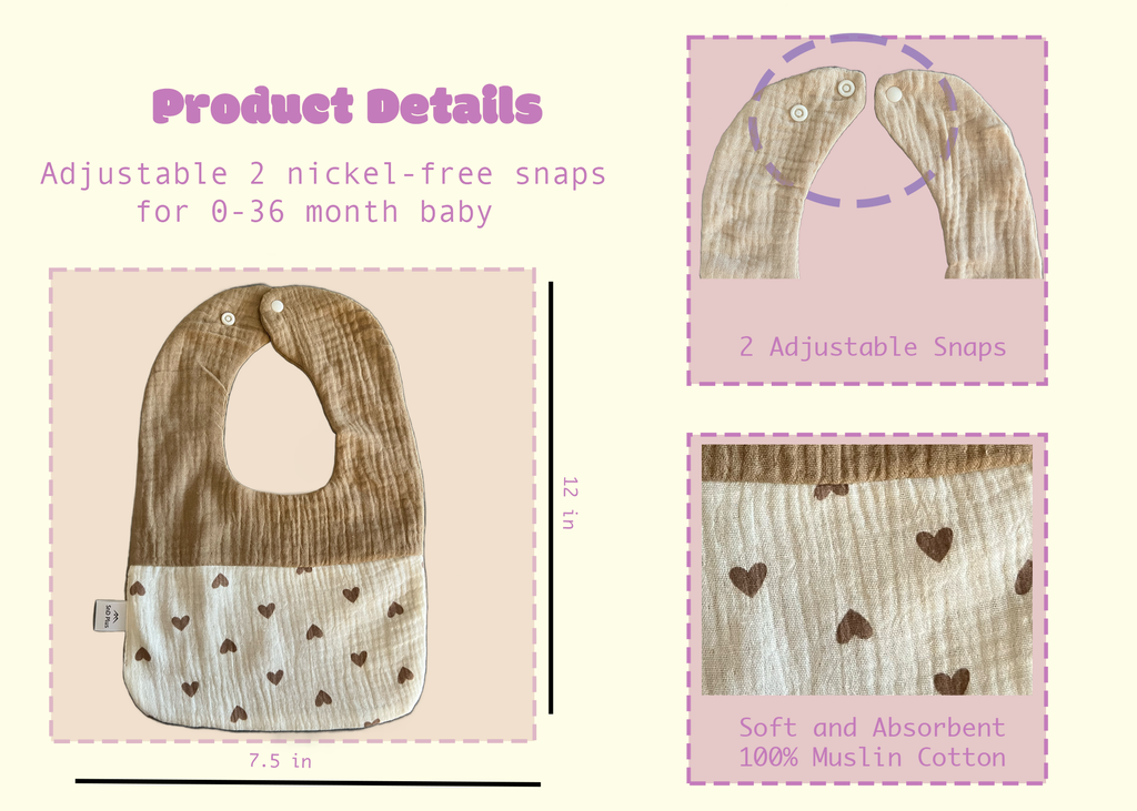 Muslin Cotton Round Baby Bibs 5 Pack